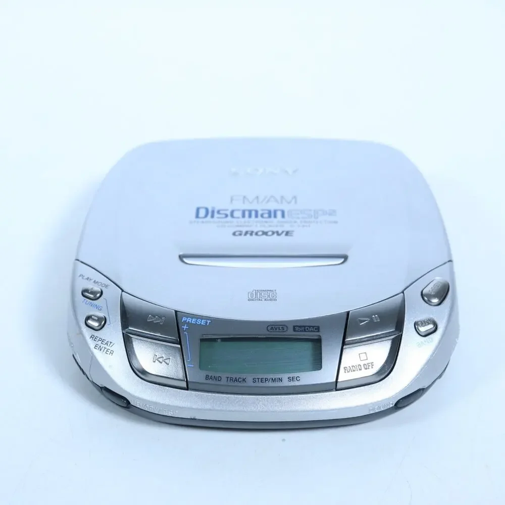 Sony D-F411 FM/AM Radio Discman ESP2 Groove CD Disc Player-USED/WORKS